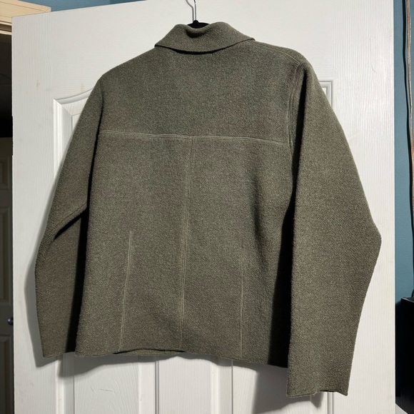 Vintage André Christian 100% Wool Zip Up Sweater Green Size Medium - Picture 2 of 10
